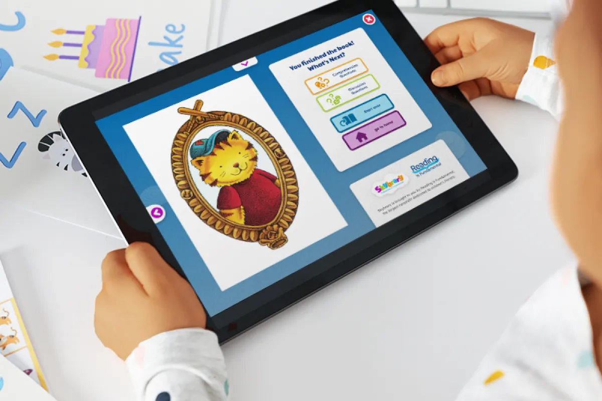 Image of the Skybrary app on a tablet screen